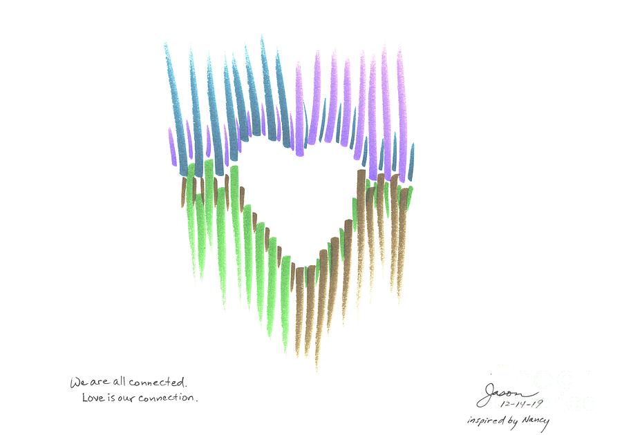12-14-2019 We are all connected. Love is our connection. Drawing by Jason Winfrey