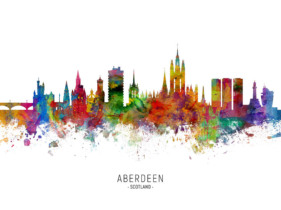 Aberdeen Scotland Skyline #12 Digital Art by Michael Tompsett