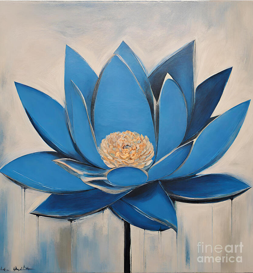 Flowers Still Life Painting - Abstract Flower #12 by Naveen Sharma