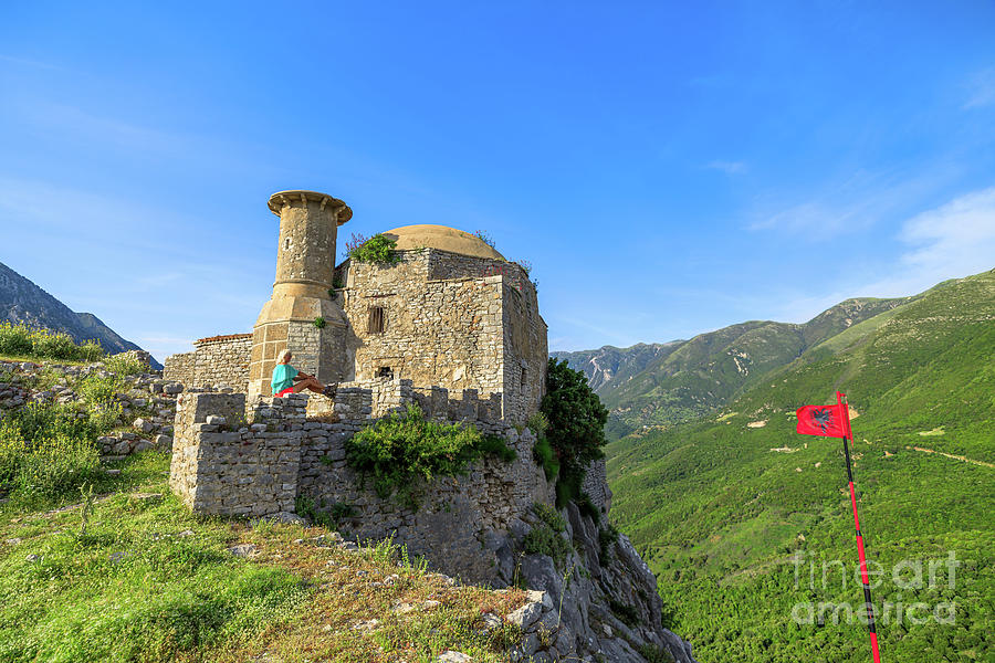 aerial view of Borsh Castle in Albania #12 Digital Art by Benny Marty