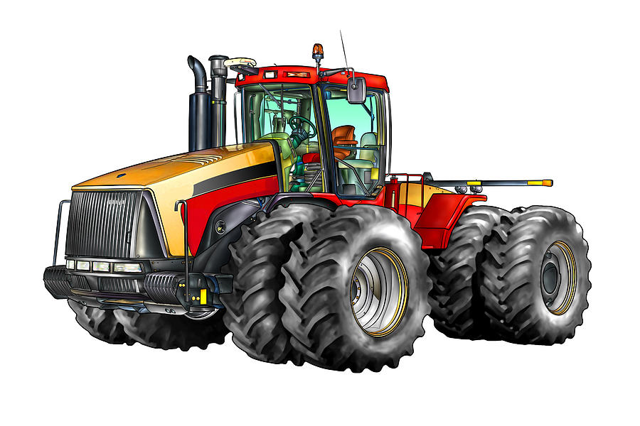 Agricultural tractor illustration color art Digital Art by Rafal Kulik ...