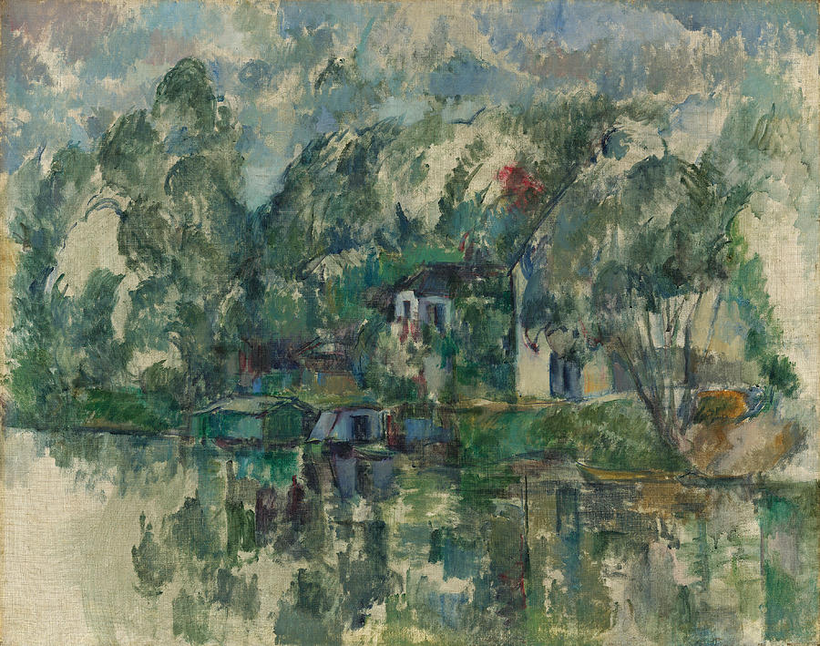 Paul Cezanne Painting - At the Waters Edge #12 by Paul Cezanne