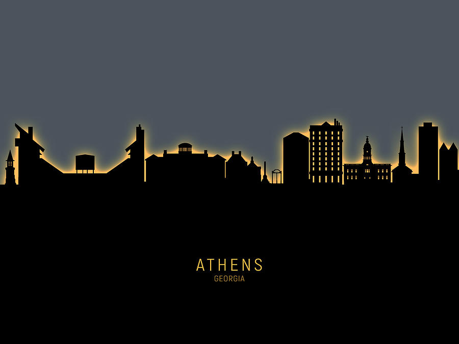 Athens Georgia Skyline #12 Digital Art by Michael Tompsett