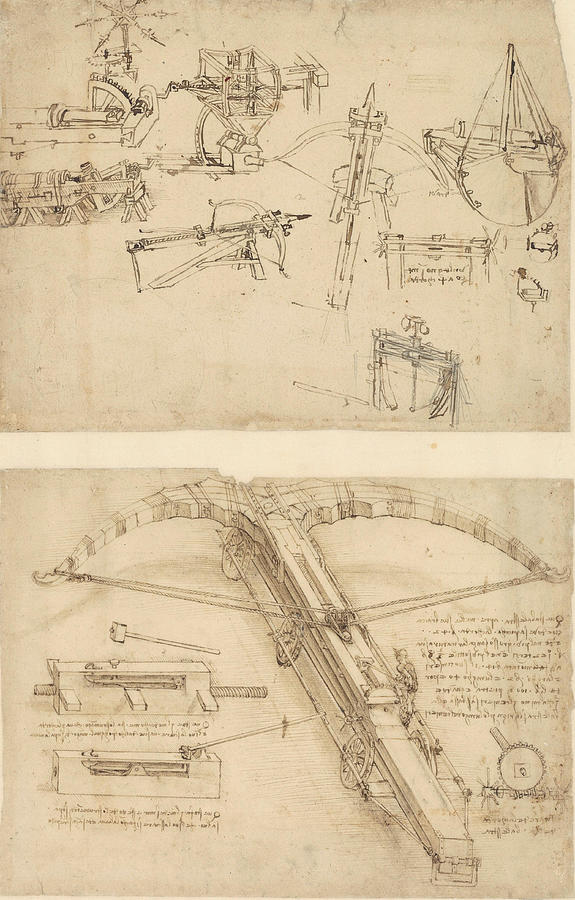 Leonardo Da Vinci Painting - Atlantic Codex  Codex Atlanticus   f      recto   #12 by Leonardo da Vinci