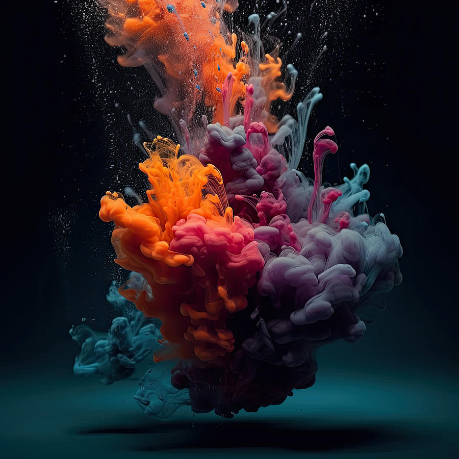 Beautiful Spilled Ink Underwater #12 Digital Art by Colorful Liquid ...
