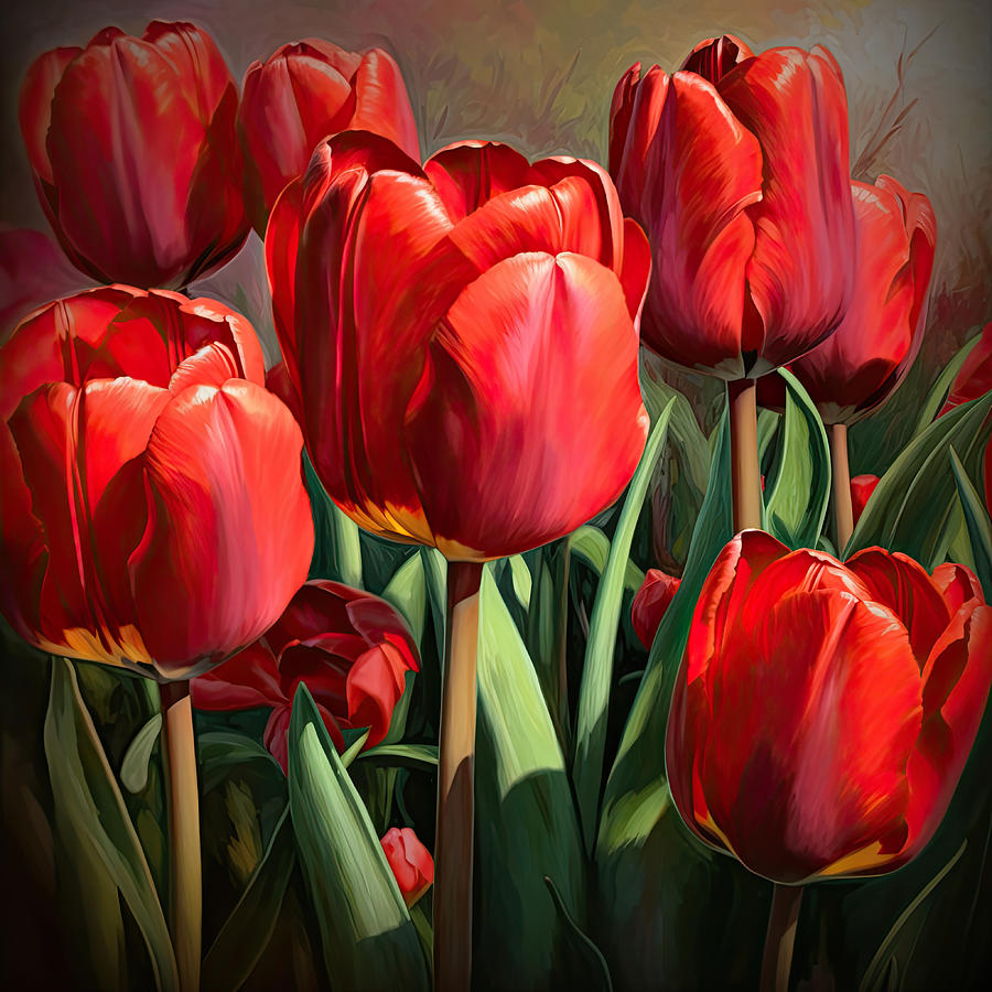 Beautiful Tulip Digital Art By Colorful Liquid Fine Art America