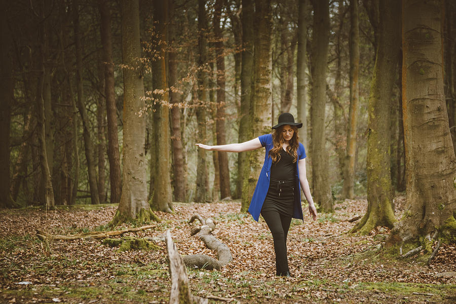 Beautiful young woman in the woods #12 Photograph by Theasis