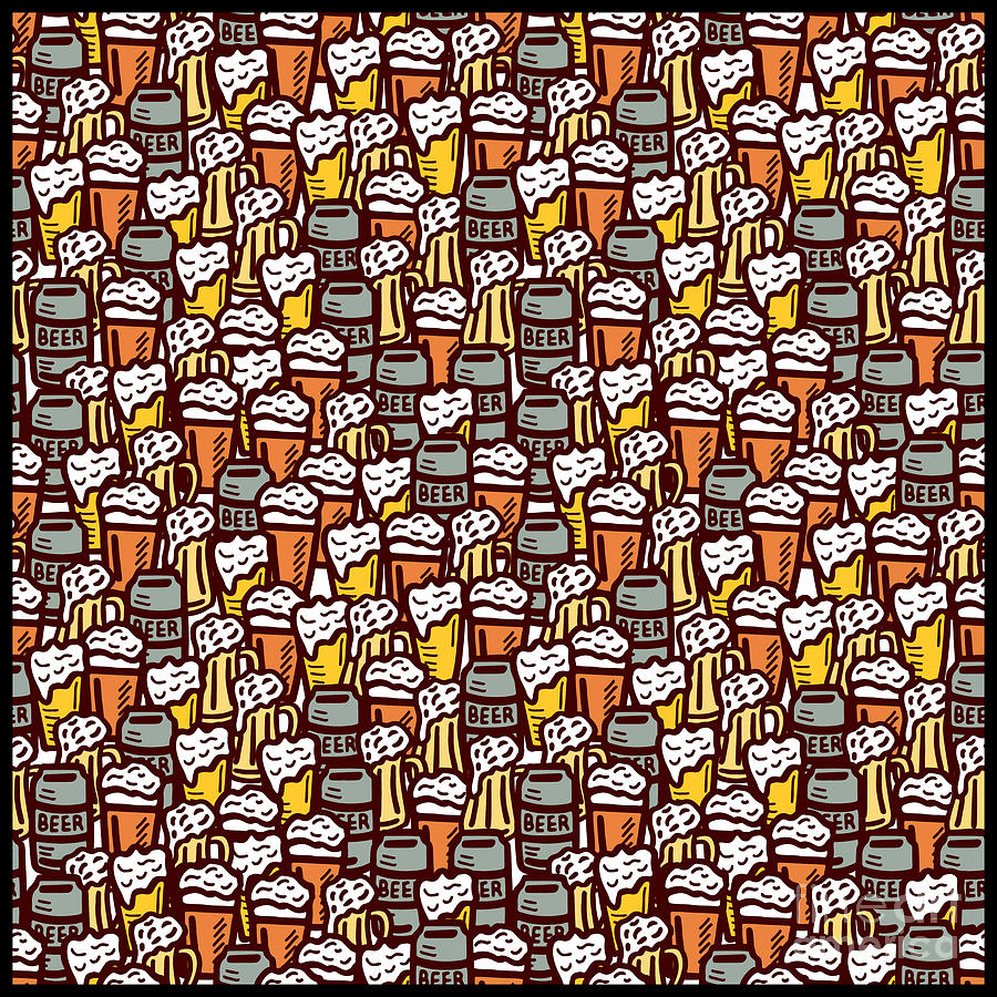 Pattern Digital Art - Beer Pattern Oktoberfest Hops Malt Brewery #12 by Mister Tee