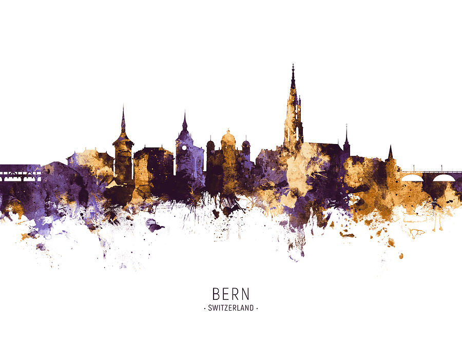 Bern Switzerland Skyline #12 Digital Art by Michael Tompsett