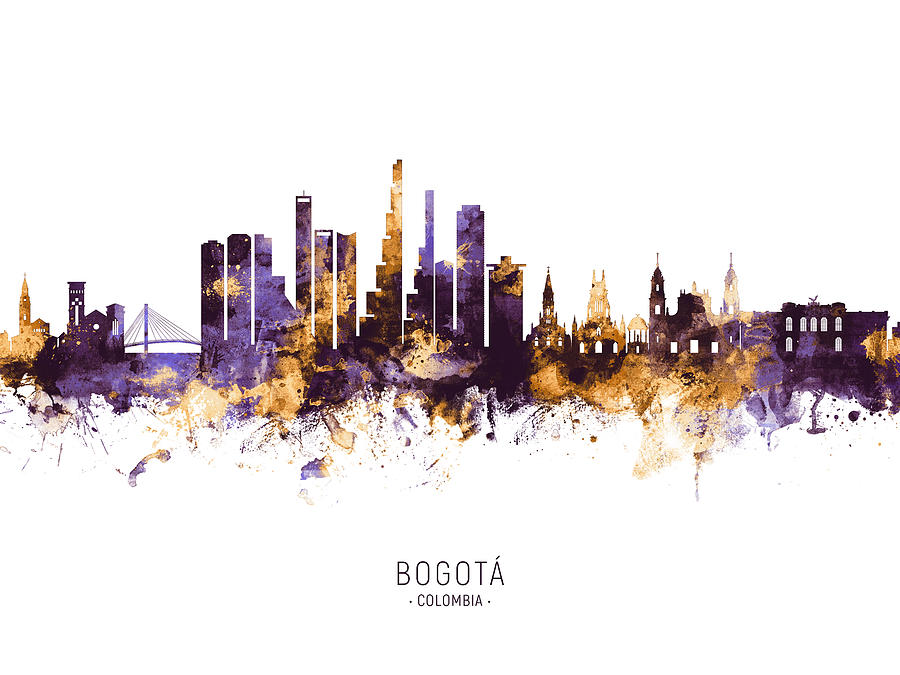 Bogota Colombia Skyline #12 Digital Art by Michael Tompsett