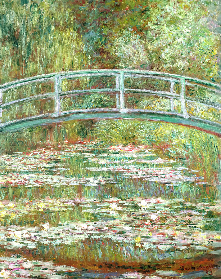 Bridge Over A Pond Of Water Lilies By Claude Monet Painting