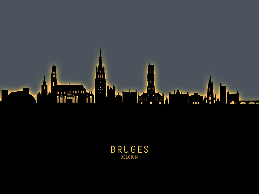 Bruges Belgium Skyline #12 Digital Art by Michael Tompsett