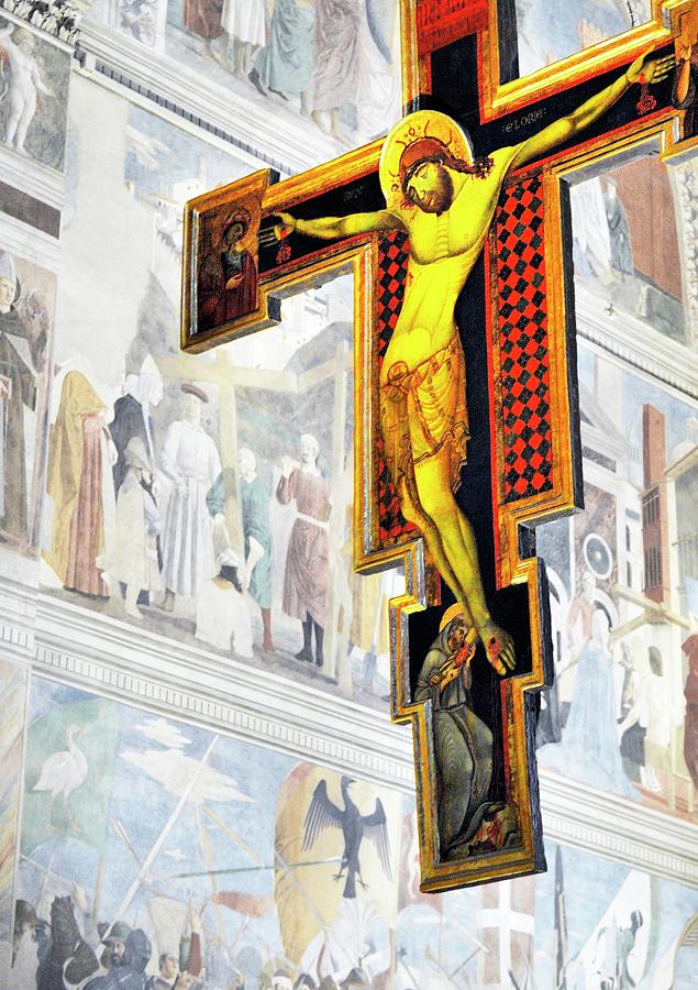 12 C. crucifix in Church of San Francesco. Arezzo Italy by David Lyons