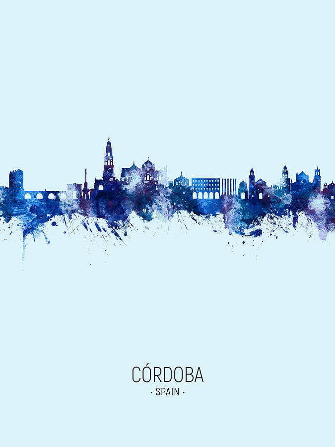 Cordoba Spain Skyline #12 Digital Art by Michael Tompsett