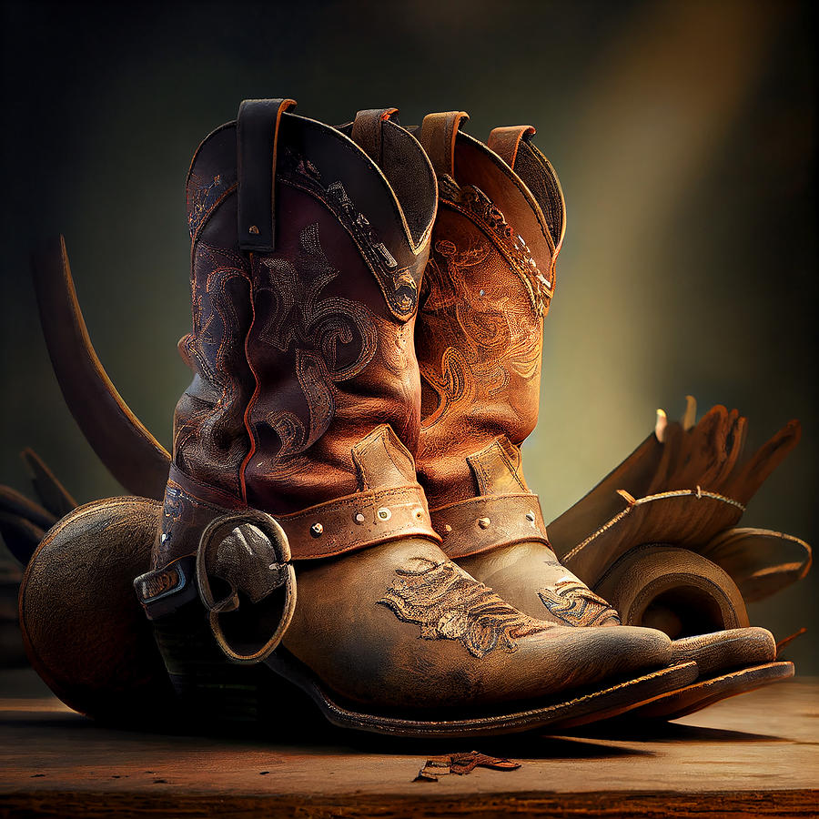 Cowboy Boots Mixed Media