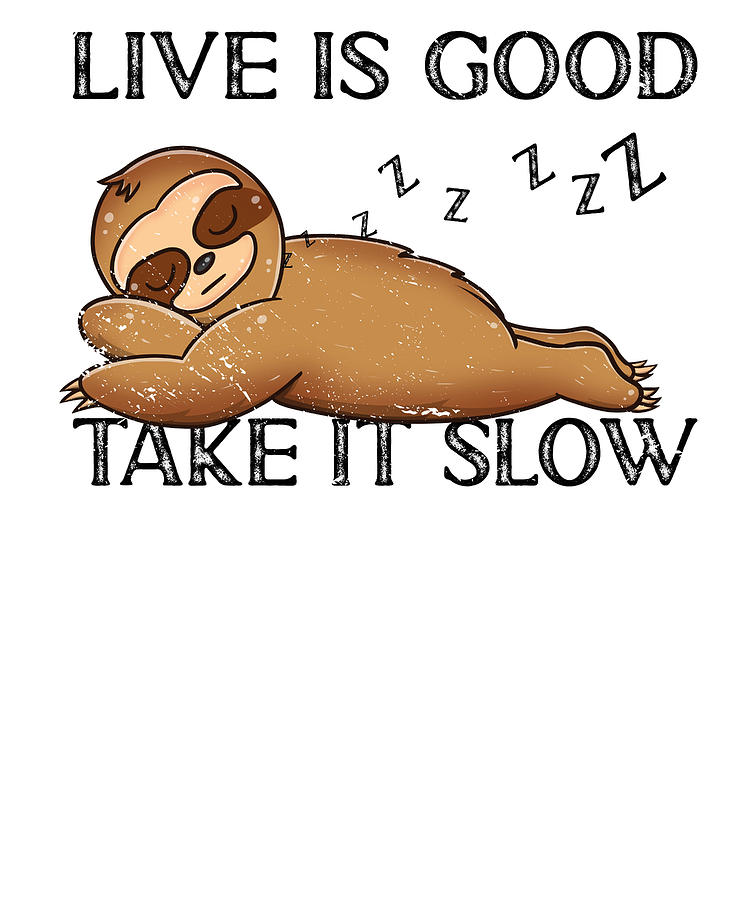 Animal Digital Art - Cute Sloth Lazy Office Worker Working Sloth Statement Chill  #12 by Toms Tee Store