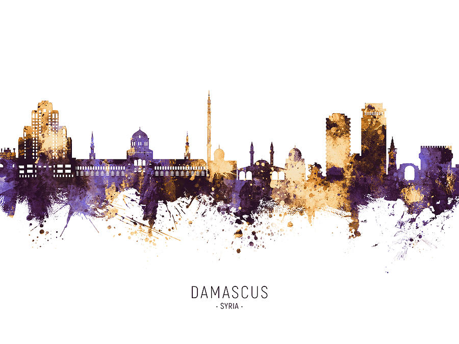 Damascus Syria Skyline #12 Digital Art by Michael Tompsett