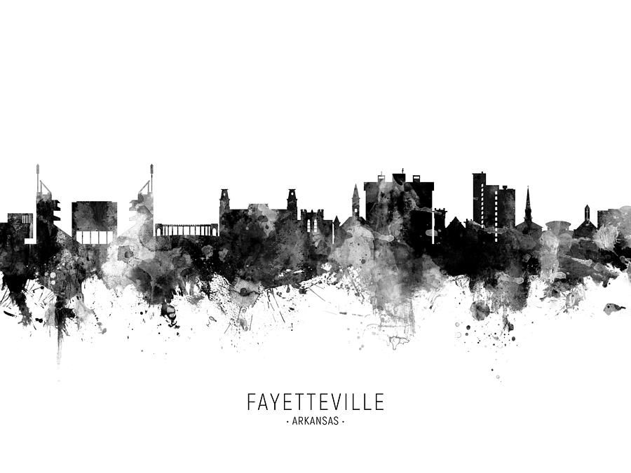 Fayetteville Arkansas Skyline #12 Digital Art by Michael Tompsett