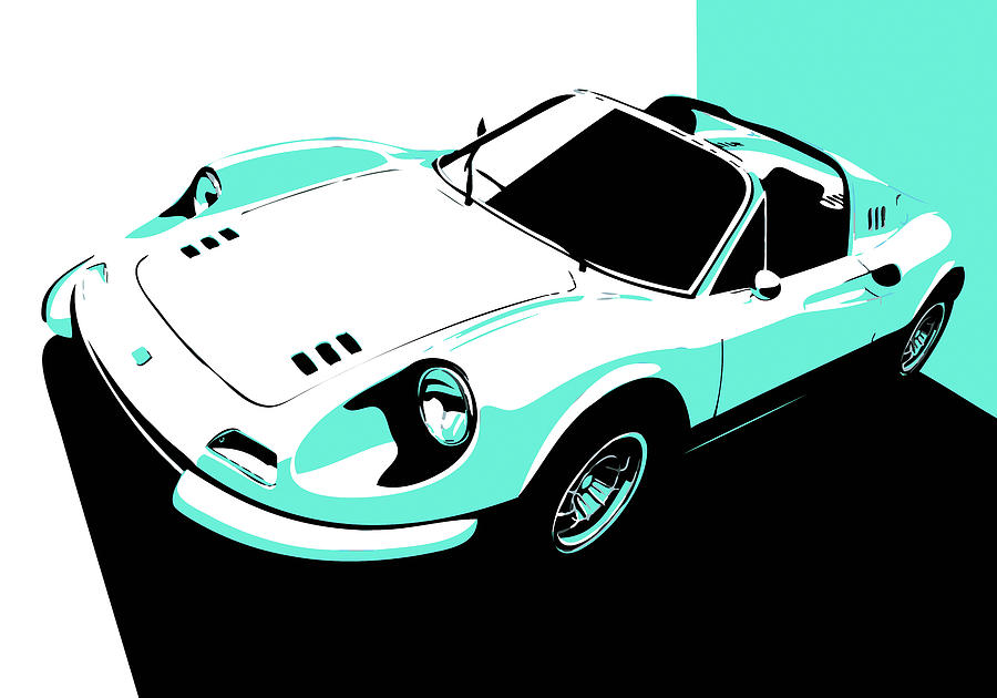Car Digital Art - Ferrari Dino - Classic Italian Sports Car #12 by Thespeedart