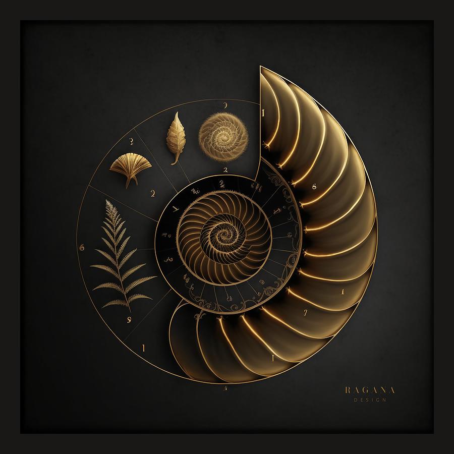 Fibonacci Golden Ratio in Elegant and Exclusive Golden and Black Design ...