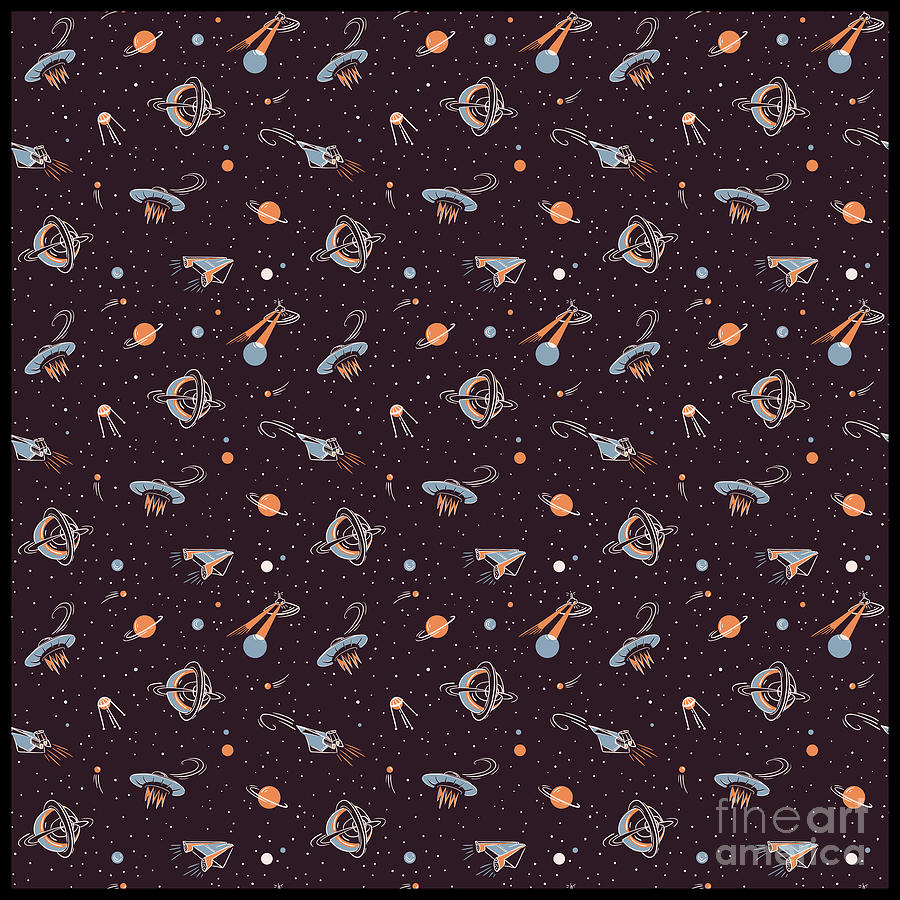 Planet Digital Art - Galaxy Space Pattern Astronaut Planets Rockets #12 by Mister Tee