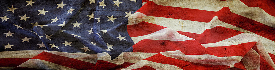 Grunge American flag #12 Photograph by Les Cunliffe