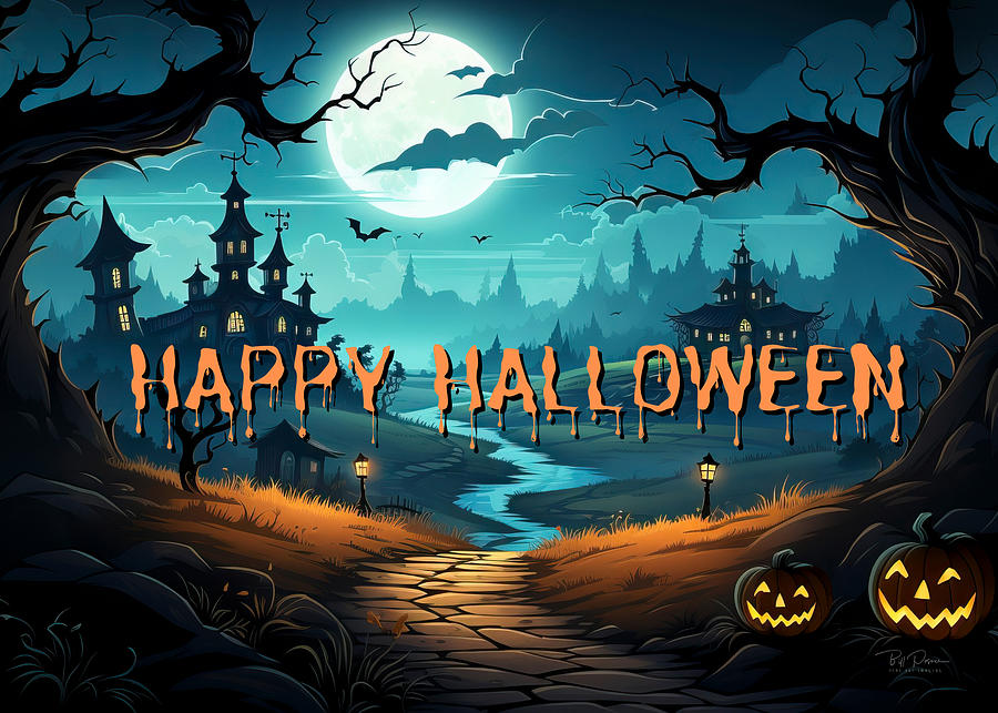 Halloween Card #12 Digital Art by Bill Posner
