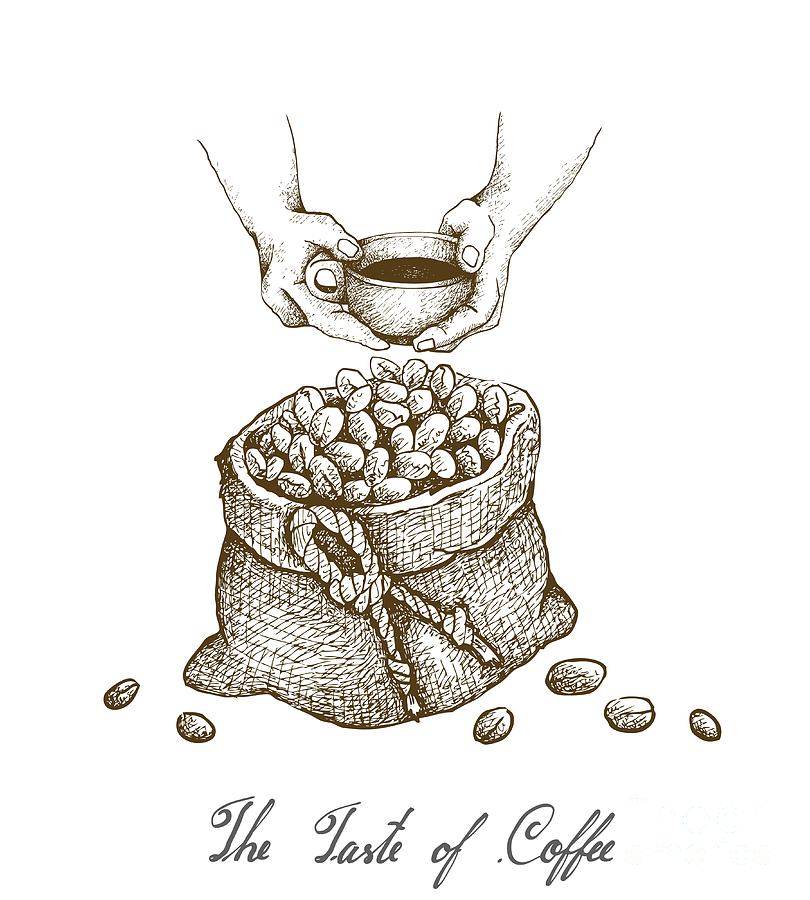 Hand Drawn Of Hand Holding A Cup Hot Coffee Drawing By Iam Nee Fine Art America 