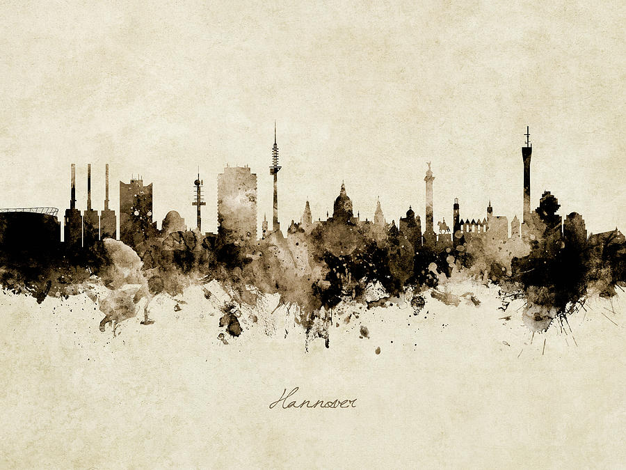 Hannover Germany Skyline #12 Digital Art by Michael Tompsett