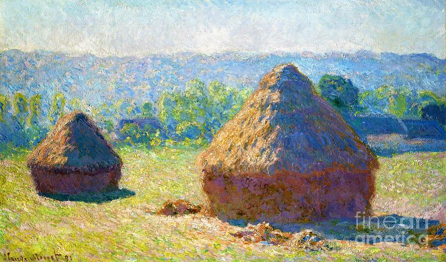 Haystacks, end of Summer #12 Painting by Claude Monet