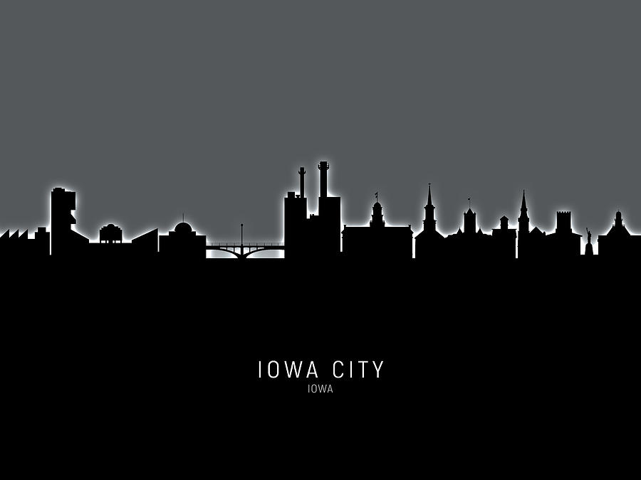 Iowa City Iowa Skyline #12 Digital Art by Michael Tompsett