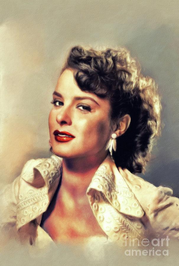 Jean Peters, Vintage Actress Painting by Esoterica Art Agency | Fine ...