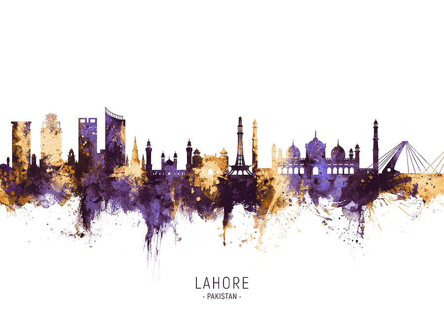 Lahore Pakistan Skyline #12 Digital Art by Michael Tompsett