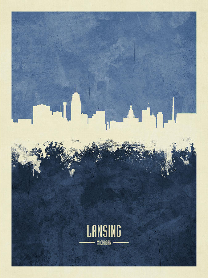 Lansing Michigan Skyline #12 Digital Art by Michael Tompsett