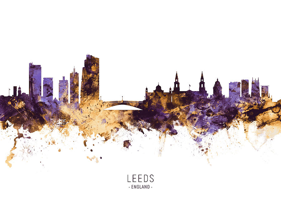 Leeds England Skyline #12 Digital Art by Michael Tompsett
