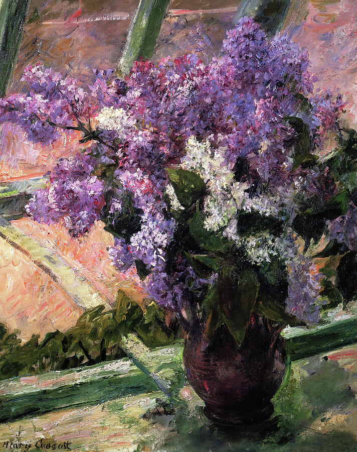 Lilacs in a Window #13 Painting by Eric Glaser