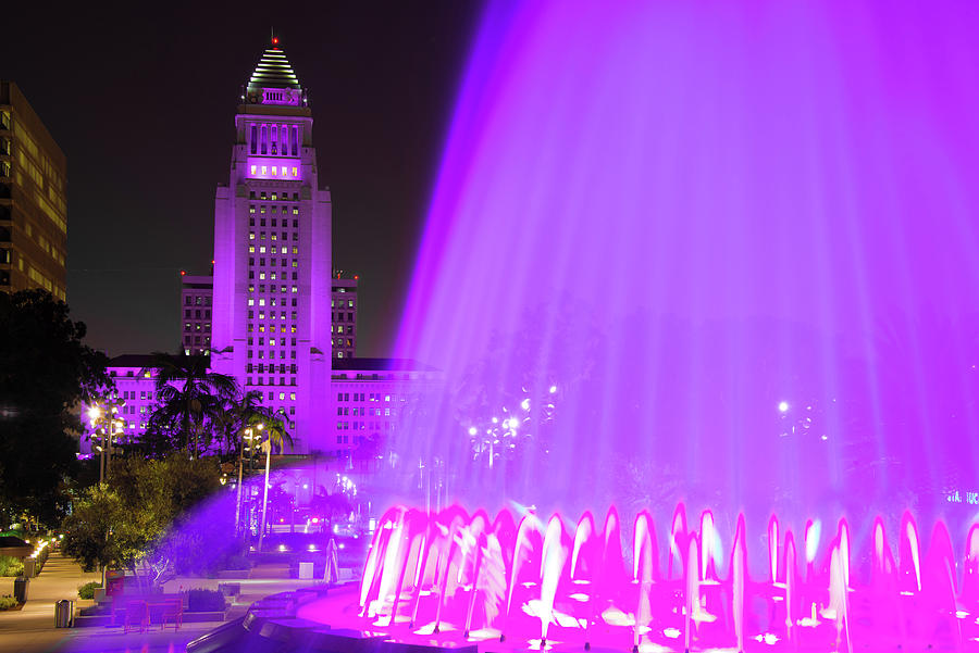 Architecture Photograph - Los Angeles City Hall as seen from the Grand Park #12 by Celso Diniz