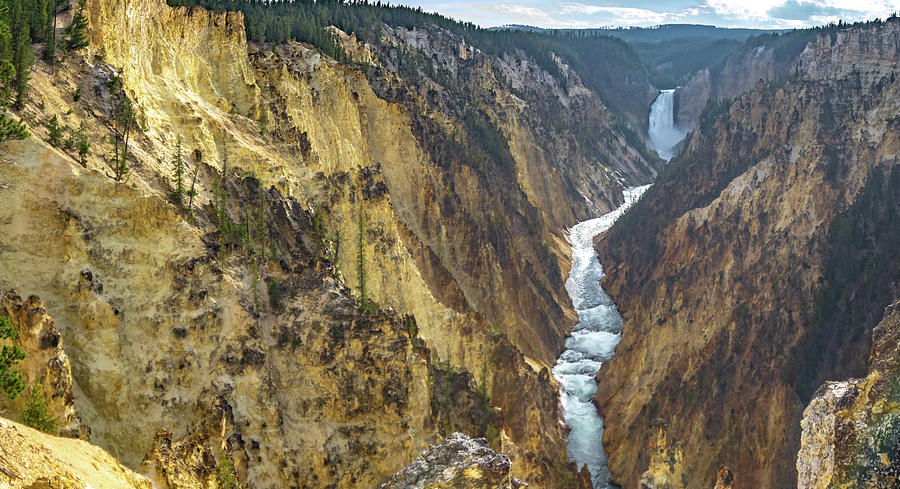 Lower falls of the yellowstone national park from artist point a #12 Photograph by Alex Grichenko