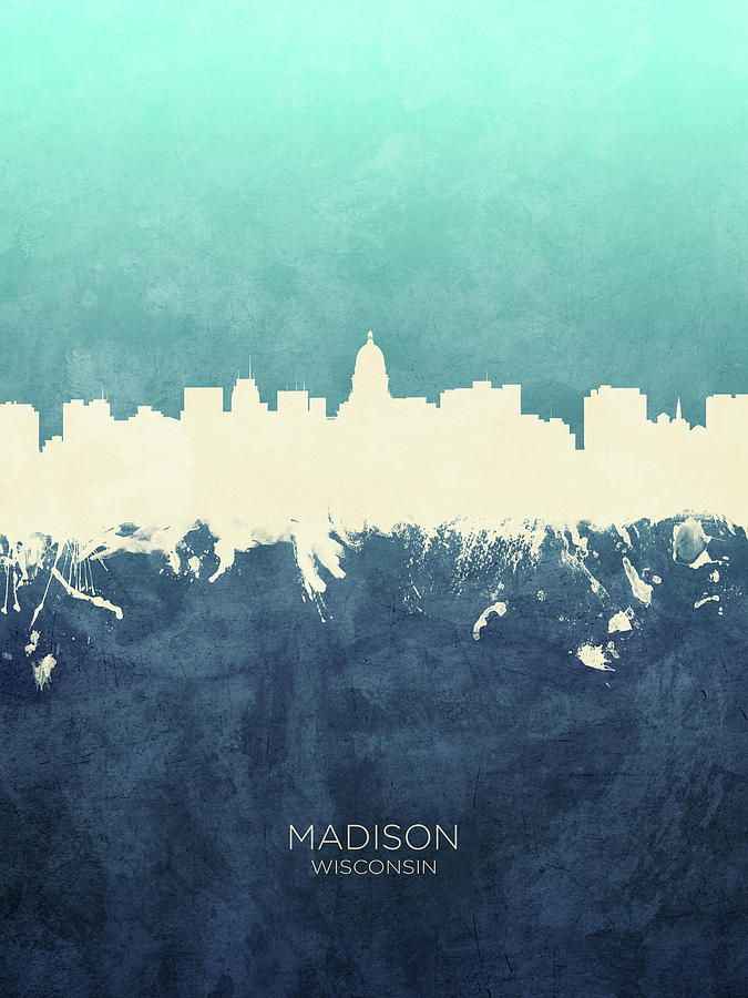 Madison Wisconsin Skyline #12 Digital Art by Michael Tompsett