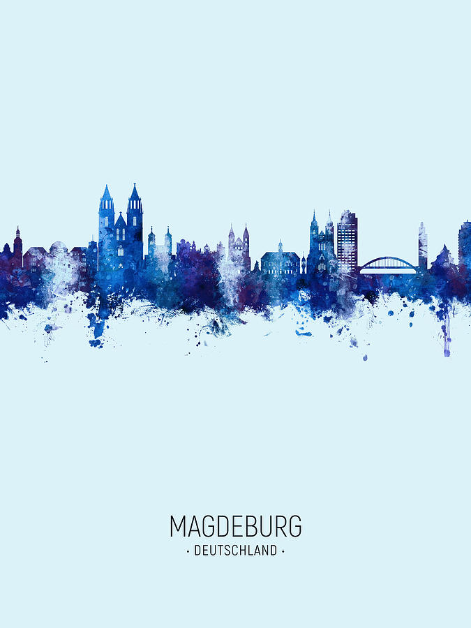 Magdeburg Germany Skyline #12 Digital Art by Michael Tompsett
