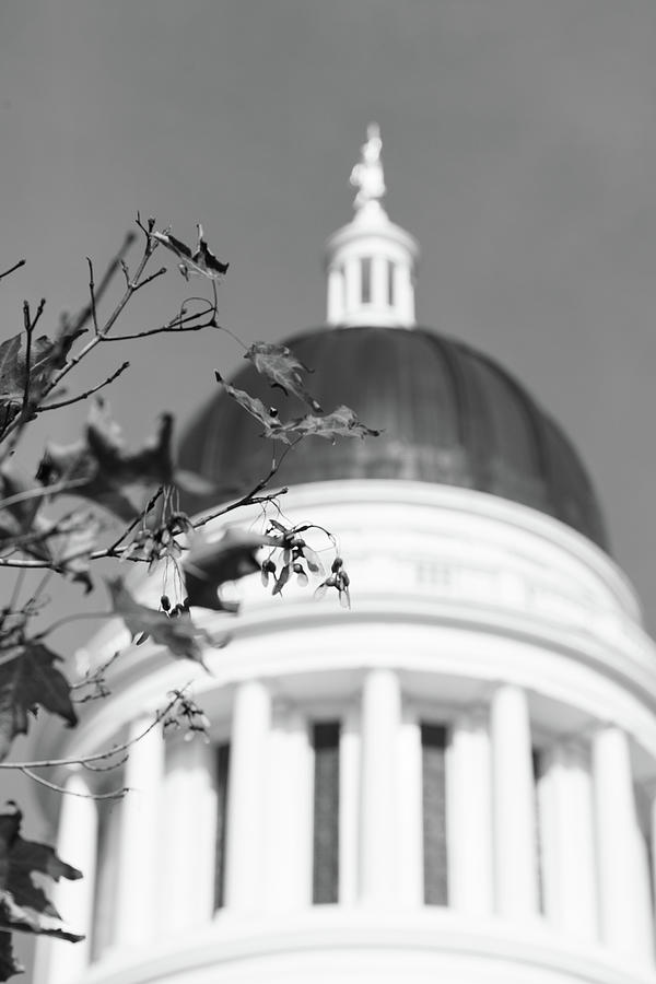 Maine State Capitol Building In Augusta Maine In Black And White ...