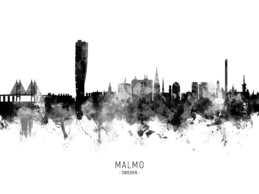 Malmo Sweden Skyline #12 Digital Art by Michael Tompsett