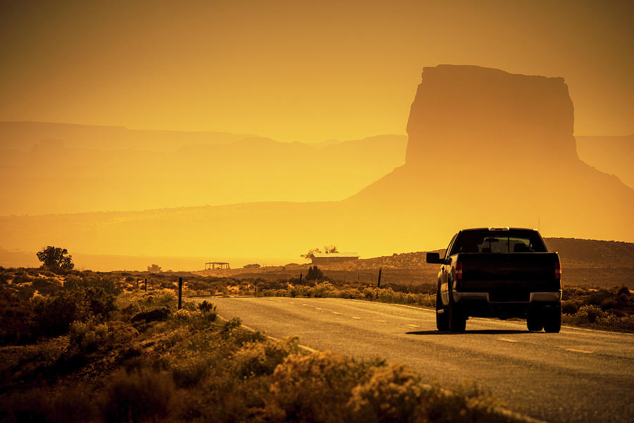 Desert Photograph - Monument Valley Highway #8 by Alan Copson