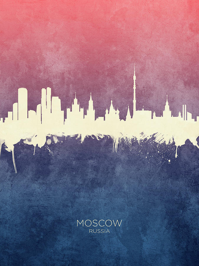 Moscow Digital Art - Moscow Russia Skyline #12 by Michael Tompsett