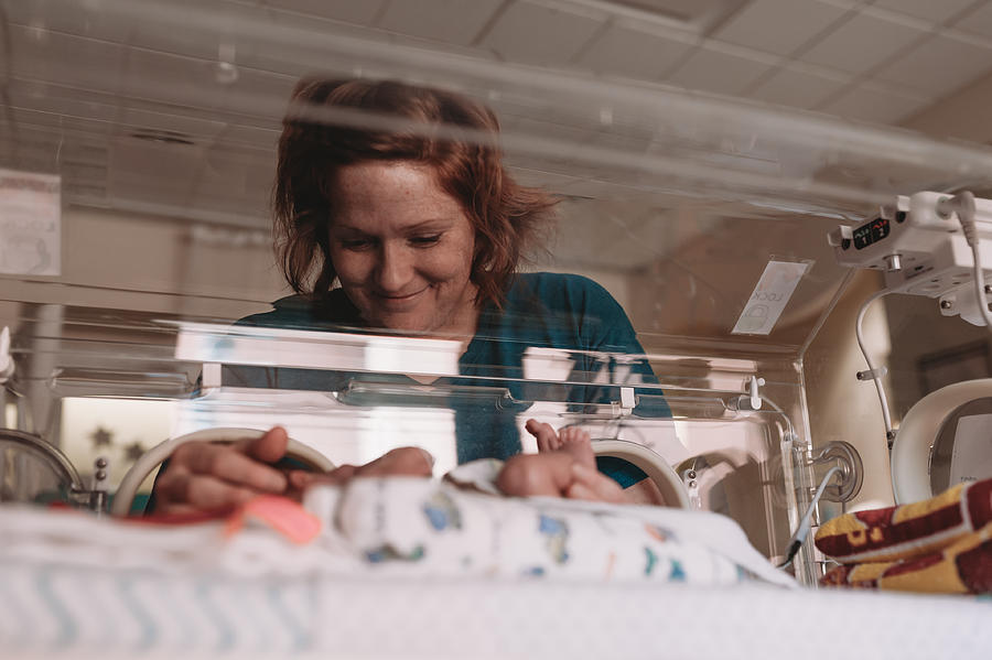 Mother Cares for Premature Baby in NICU While He is in his Incubator #12 Photograph by Jill Lehmann Photography
