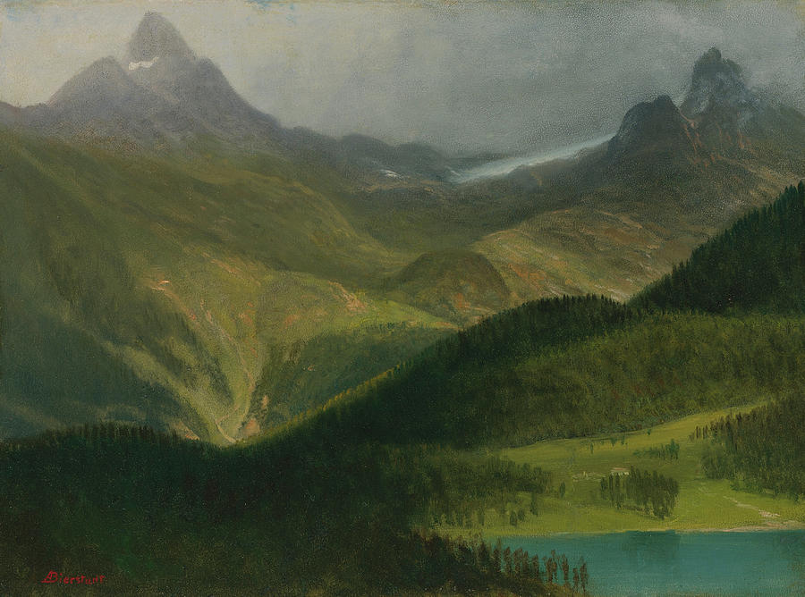 Mountain Landscape, by 1902 Painting by Albert Bierstadt