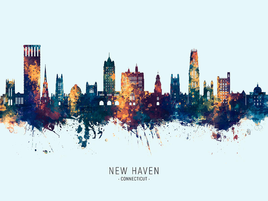 New Haven Connecticut Skyline #12 Digital Art by Michael Tompsett
