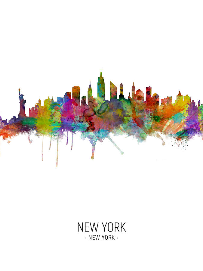 New York City Skyline #12 Digital Art by Michael Tompsett