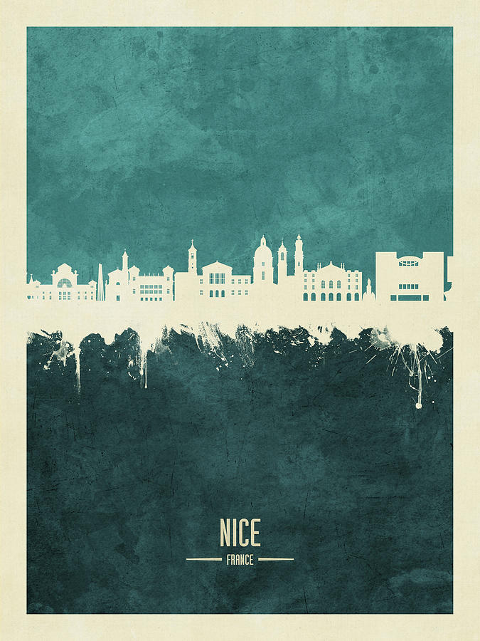 Nice France Skyline #12 Digital Art by Michael Tompsett