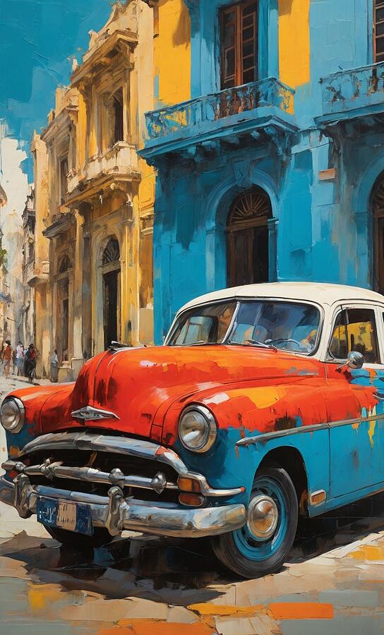 Vintage Car Digital Art - Old Havana #12 by Yails HJ